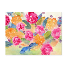 Carte postale d'aquarelle florale
