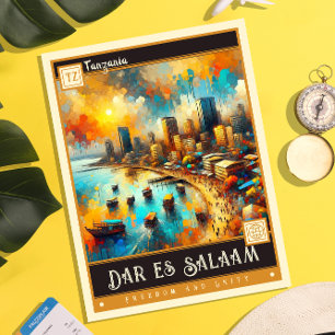 Carte Postale Dar es Salaam, Tanzanie Peinture Vintage