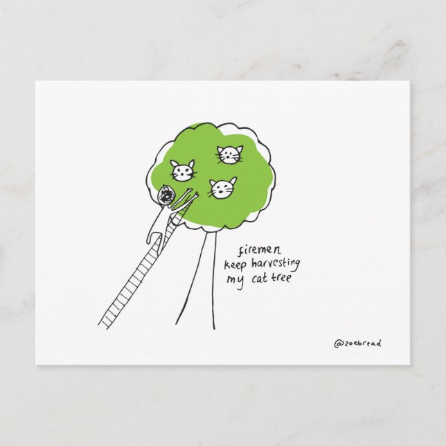 carte postale d'arbre à chat (Devant)