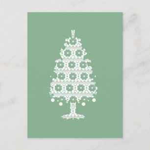 Carte postale d'arbre de Noël en tricot d'hiver