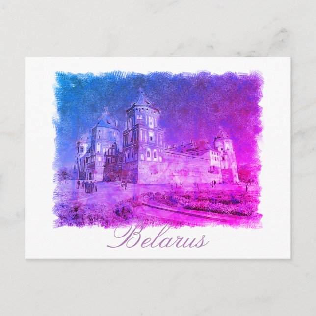 Carte postale d'architecture du château de Mir en  (Devant)