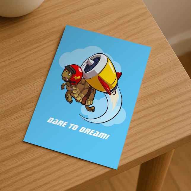 Carte Postale Daredevil Flying Tortoise with a Jet Pack Cartoon (Créateur téléchargé)