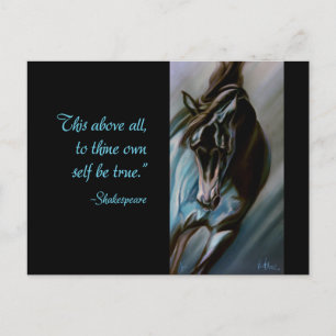 Carte Postale Dark Horse in Aqua - Expressive Motion Stallion