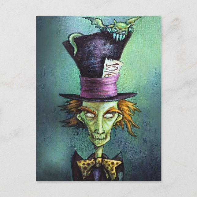 Carte Postale Dark Mad Hatter d'Alice au pays des merveilles (Devant)