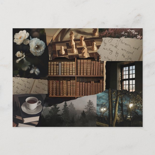 Carte Postale Dark / soft academia scrapbook collage (Devant)