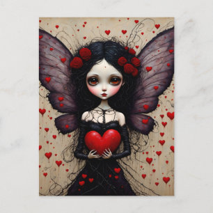 Carte postale Dark Valentine Fairy Red Heart