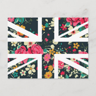 Carte Postale Dark Vintage Rose Union Jack British(UK) Flag
