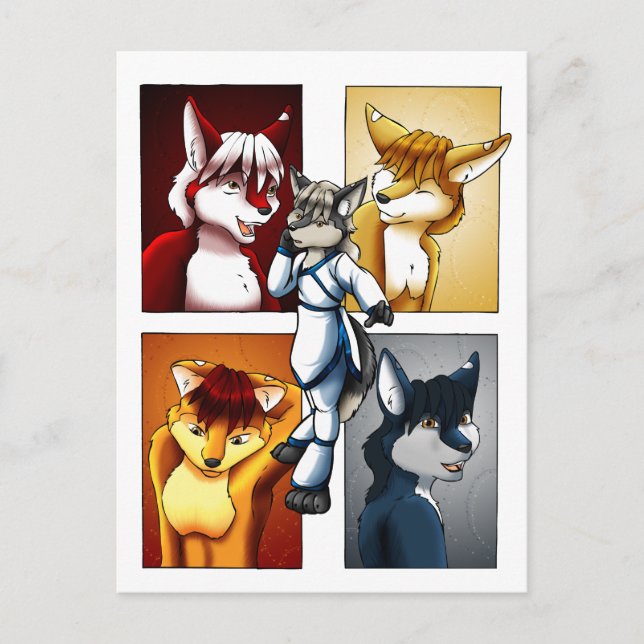 Carte Postale Darrik - Renard de plusieurs couleurs (Devant)