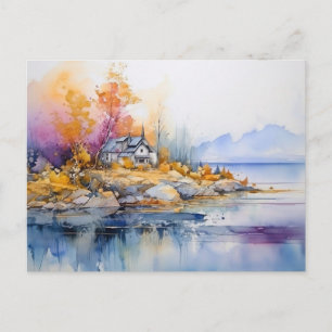 Carte postale d'art à l'encre d'alcool Cabane rust