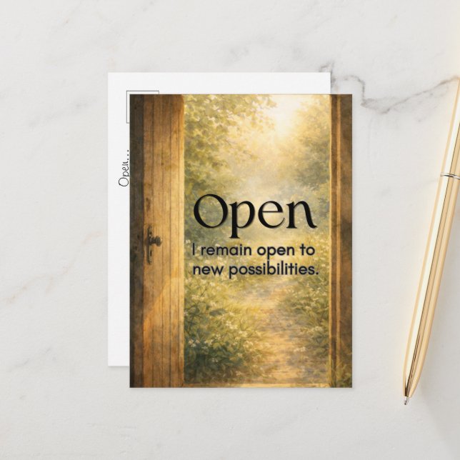Carte postale d'art à mentalité inspirante (Devant/Arrière en situation)