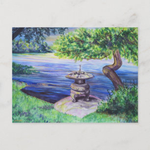 Carte postale d'art aquarelle représentant un jard