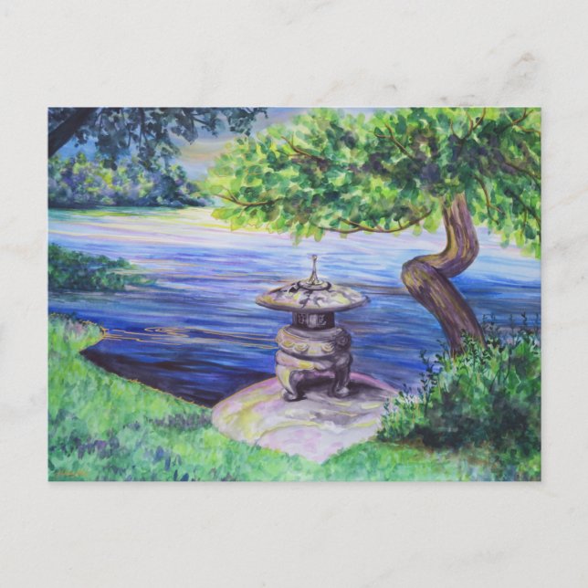 Carte postale d'art aquarelle représentant un jard (Devant)