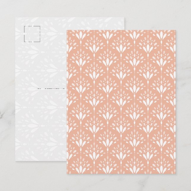 Carte postale d'art Art Déco aux fleurs de pêche d (Devant / Derrière)