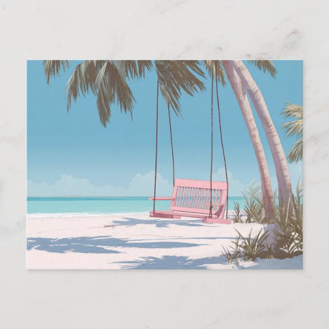 Carte postale d'art côtier Swing at the Beach  (Devant)