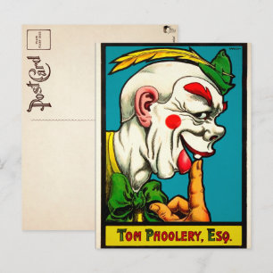 Carte postale d'art de clown vintage