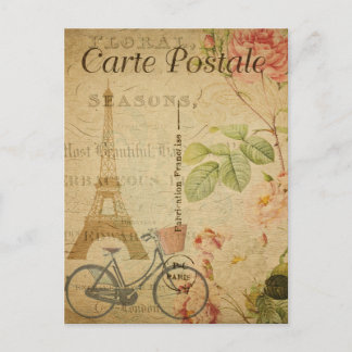 Carte postale d'art de collage de la Tour Eiffel v