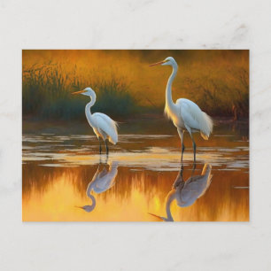 Carte postale d'art de l'aigrette de Louisiane