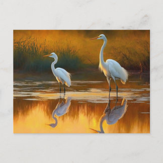 Carte postale d'art de l'aigrette de Louisiane