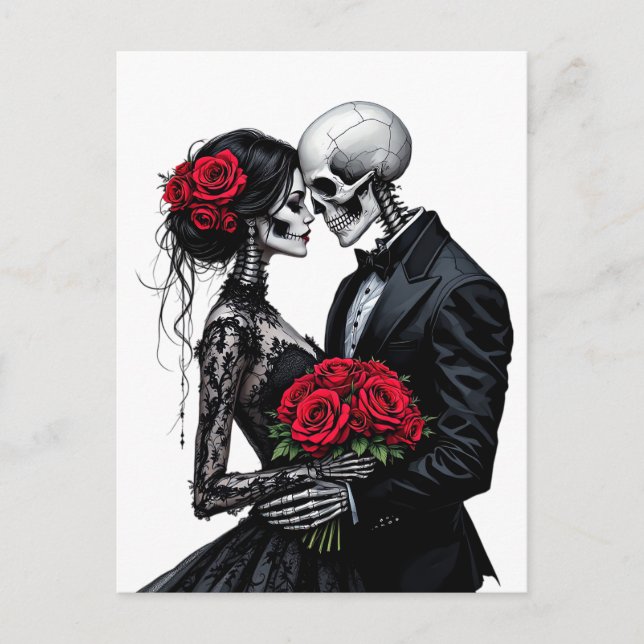 Carte postale d'art de mariage pour amoureux de ro (Devant)