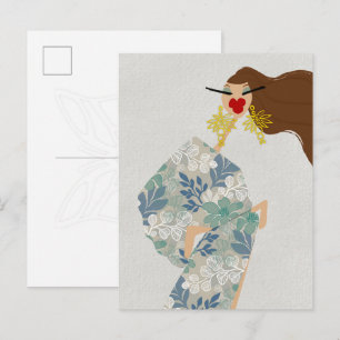 Carte postale d'art de mode glamour de style éblou