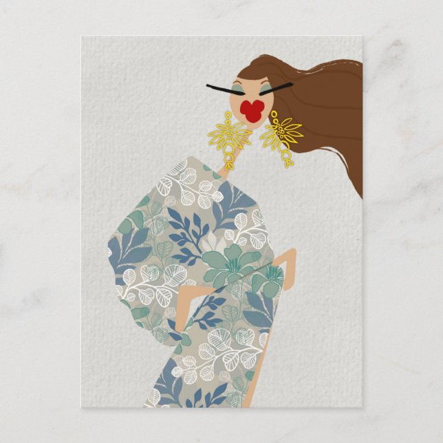 Carte postale d'art de mode glamour de style éblou (Devant)