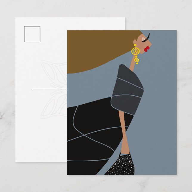 Carte postale d'art de mode glamour de style moder (Devant / Derrière)
