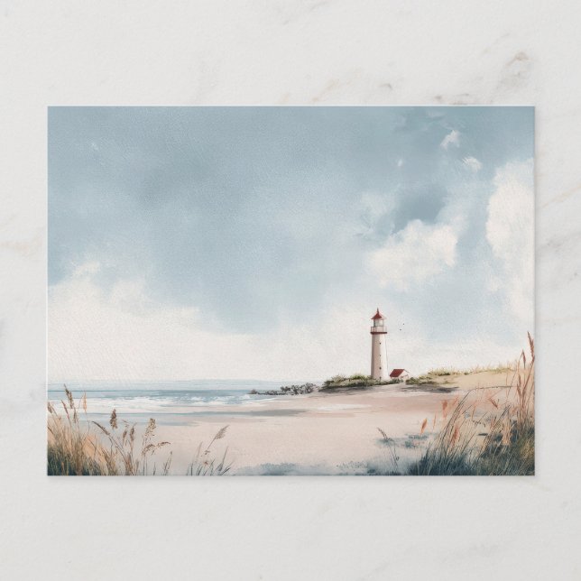 Carte postale d'art de phare à l'aquarelle  (Devant)