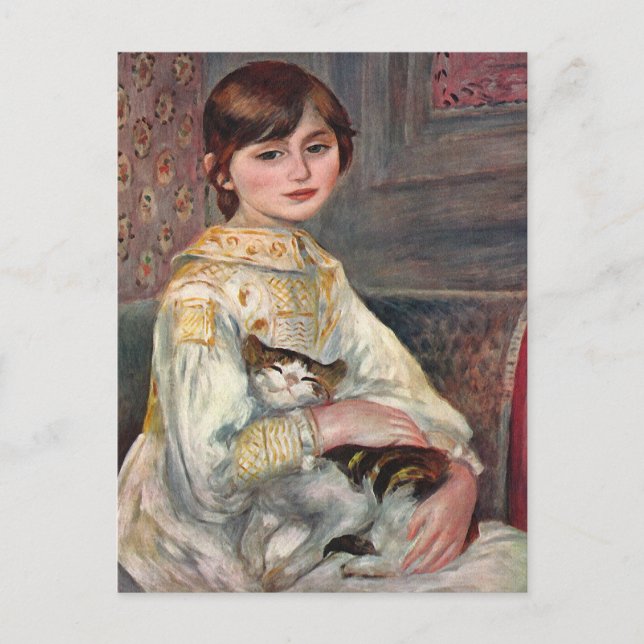 Carte postale d'art de Renoir : Mlle. Julie Manet (Devant)