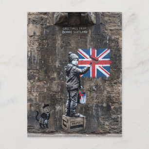 Carte postale d'art de rue de Bonnie Scotland