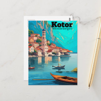 Carte postale d'art de voyage à Kotor Montenegro,