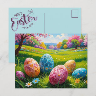 Carte postale d'art d'œuf de Pâques