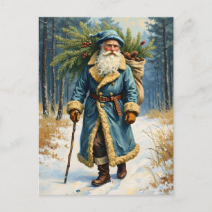 Carte postale d'art du Père Noël traditionnel