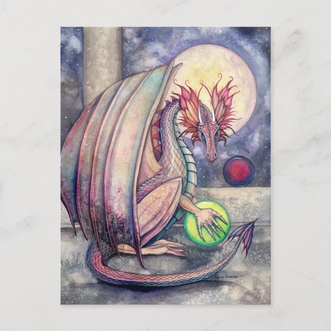 Carte postale d'art fantastique Dragon's Perch (Devant)