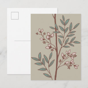 Carte postale d'art floral délicat Floral Petal Dr