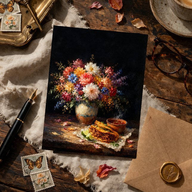 Carte postale d'art nature morte de Birria florale (Créateur téléchargé)