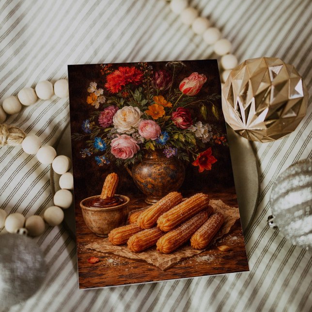 Carte postale d'art nature morte de churros florau (Créateur téléchargé)