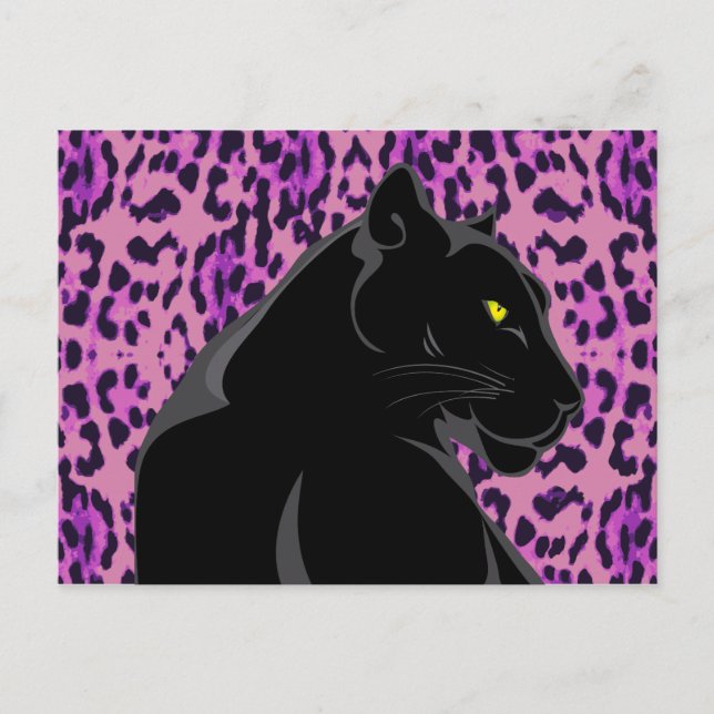 CARTE POSTALE D'ART PANTHER NOIR (Devant)