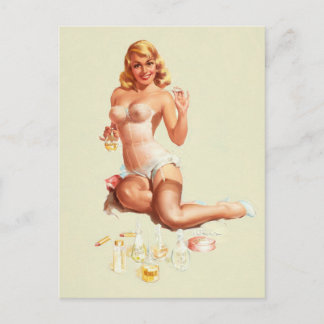 Carte postale d'art pour fille vintage