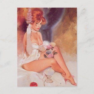 Carte postale d'art pour fille vintage
