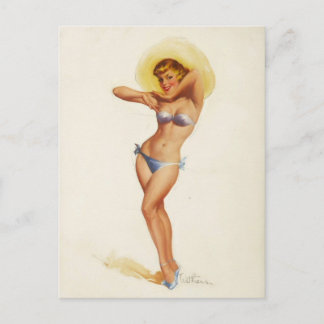 Carte postale d'art pour fille vintage