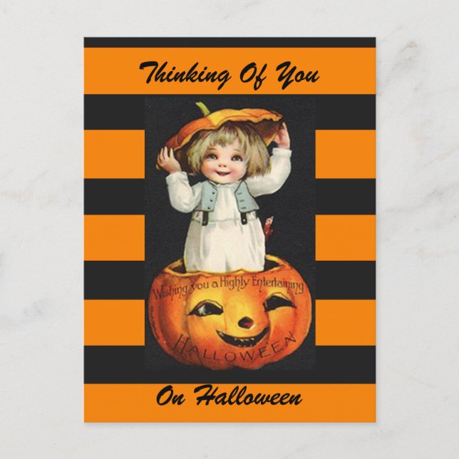 Carte postale d'art vintage Halloween (Devant)