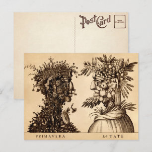 Carte postale d'art vintage printemps et été