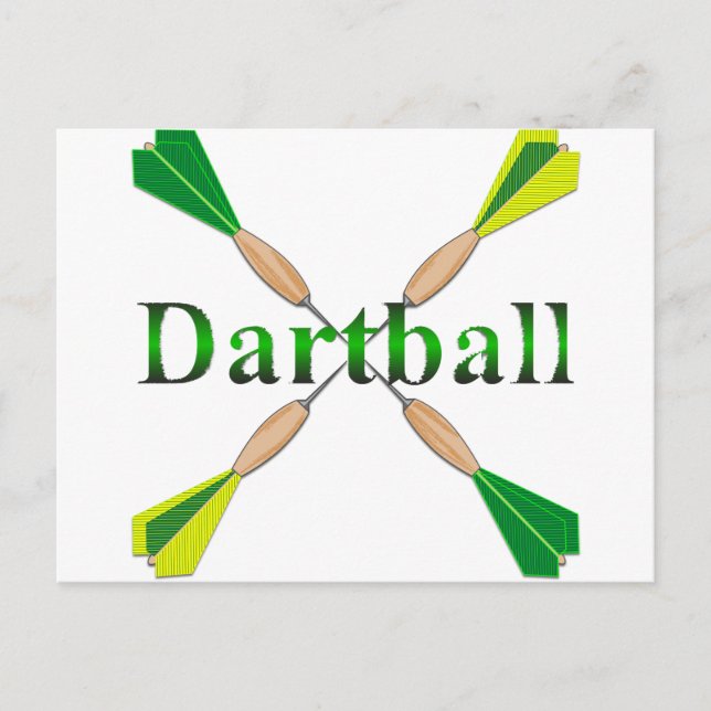Carte Postale Dartball Vert et Or (Devant)