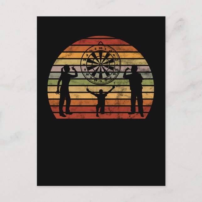 Carte Postale Dartboard fléchettes rétro (Devant)