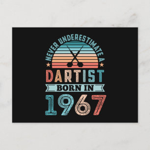 Carte Postale Dartiste né en 1967 Cadeau rétro pour 60e annivers