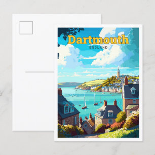 Carte Postale Dartmouth Angleterre Voyage Vintage Illustration P