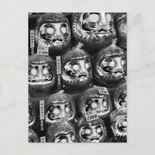 Carte Postale Daruma Bonne Chance Poupées du Japon
