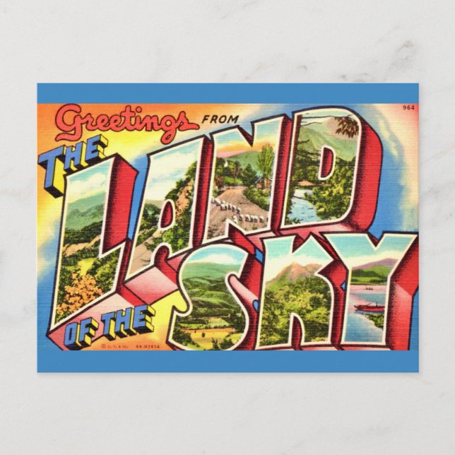 Carte postale d'Asheville Land of the Sky (Devant)