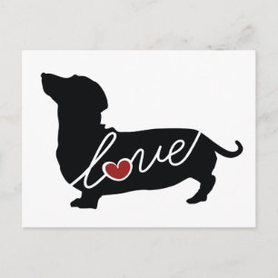 Carte Postale Dashund Wiener Dog Love