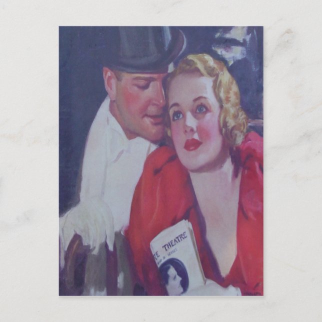 Carte Postale Date du théâtre vintage (Devant)